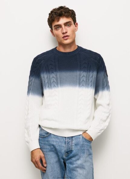 גברים 4N8XB851 Pepe Jeans לבן ג'רזי סריגת כבל perseo