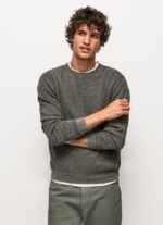 גברים 4N8XB854 Pepe Jeans שטוף שחור ג'רזי כותנה סרוג ופל