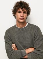 ⁦גברים 4N8XB854 Pepe Jeans שטוף שחור ג'רזי כותנה סרוג ופל⁩ – תמונה ⁦3⁩