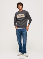 ⁦גברים 4N8XB872 Pepe Jeans שטוף שחור מגשר כותנה לוגו רקום⁩ – תמונה ⁦2⁩
