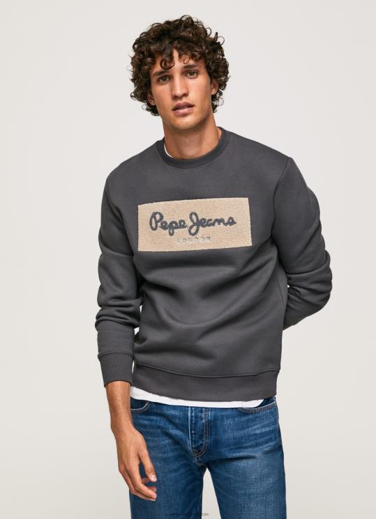 d792d791d7a8d799d79d_4n8xb872_pepe_jeans_d7a9d798d795d7a3_d7a9d797d795d7a8_d79ed792d7a9d7a8_d79bd795d7aad7a0d794_d79cd795d792d79.jpg גברים 4N8XB872 Pepe Jeans שטוף שחור מגשר כותנה לוגו רקום – תמונה 1