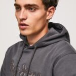 גברים 4N8XB875 Pepe Jeans שטוף שחור קפוצ'ון כותנה