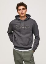 ⁦גברים 4N8XB875 Pepe Jeans שטוף שחור קפוצ'ון כותנה⁩ – תמונה ⁦3⁩