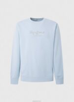 ⁦גברים 4N8XB876 Pepe Jeans כחול אקונומיקה מגשר כותנה לוגו מודפס⁩ – תמונה ⁦5⁩