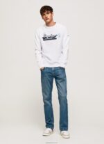 ⁦גברים 4N8XB877 Pepe Jeans לבן מגשר כותנה צווארון מעוגל⁩ – תמונה ⁦2⁩
