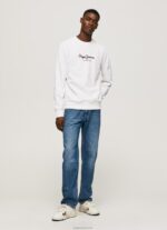 ⁦גברים 4N8XB880 Pepe Jeans לבן מגשר כותנה לוגו מודפס⁩ – תמונה ⁦2⁩