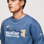 גברים 4N8XB881 Pepe Jeans אוזי מגשר כותנה צווארון מעוגל
