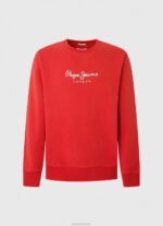 ⁦גברים 4N8XB890 Pepe Jeans סטודיו אדום מגשר כותנה לוגו מודפס⁩ – תמונה ⁦5⁩