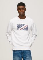 גברים 4N8XB899 Pepe Jeans לבן מגשר לוגו דגל