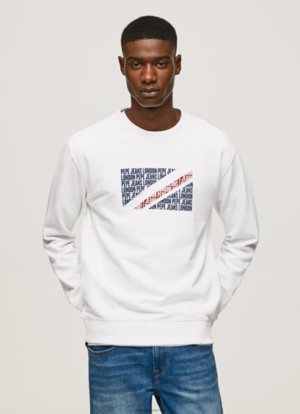 גברים 4N8XB899 Pepe Jeans לבן מגשר לוגו דגל
