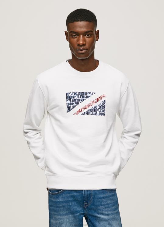 d792d791d7a8d799d79d_4n8xb899_pepe_jeans_d79cd791d79f_d79ed792d7a9d7a8_d79cd795d792d795_d793d792d79c.jpg גברים 4N8XB899 Pepe Jeans לבן מגשר לוגו דגל – תמונה 1