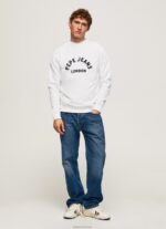 ⁦גברים 4N8XB901 Pepe Jeans לבן סווטשירט מודפס לוגו⁩ – תמונה ⁦2⁩