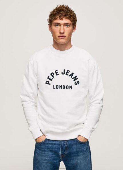 גברים 4N8XB901 Pepe Jeans לבן סווטשירט מודפס לוגו