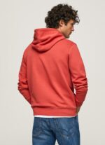 ⁦גברים 4N8XB909 Pepe Jeans סטודיו אדום מגשר כותנה עם קפוצ'ון⁩ – תמונה ⁦4⁩