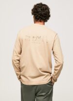 ⁦גברים 4N8XB913 Pepe Jeans אֶבֶן חולצת טריקו מכותנה עם שרוולים ארוכים⁩ – תמונה ⁦4⁩