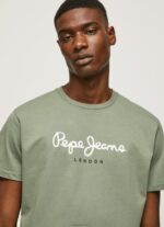 גברים 4N8XB920 Pepe Jeans יְצִיקָה חולצת טריקו כותנה לוגו מודפס