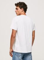 ⁦גברים 4N8XB921 Pepe Jeans לבן חולצת טריקו כותנה לוגו מודפס⁩ – תמונה ⁦5⁩