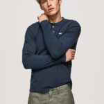 גברים 4N8XB923 Pepe Jeans dulwich חולצת טריקו מכותנה סרוגת וופל