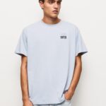 גברים 4N8XB924 Pepe Jeans כחול אקונומיקה חולצת טי כותנה עם לוגו משנת 1973