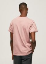 ⁦גברים 4N8XB926 Pepe Jeans ורוד אקונומיקה חולצת טריקו מכותנה לוגו רקום⁩ – תמונה ⁦5⁩