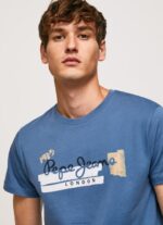 ⁦גברים 4N8XB929 Pepe Jeans אוזי חולצת טריקו מכותנה עם לוגו מברשות⁩ – תמונה ⁦3⁩