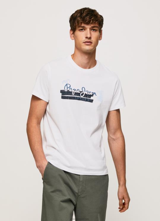 d792d791d7a8d799d79d_4n8xb930_pepe_jeans_d79cd791d79f_d797d795d79cd7a6d7aa_d798d7a8d799d7a7d795_d79ed79bd795d7aad7a0d794_d7a2d79.jpg גברים 4N8XB930 Pepe Jeans לבן חולצת טריקו מכותנה עם לוגו מברשות – תמונה 1