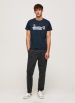 ⁦גברים 4N8XB932 Pepe Jeans dulwich חולצת טריקו מכותנה עם לוגו מברשות⁩ – תמונה ⁦2⁩