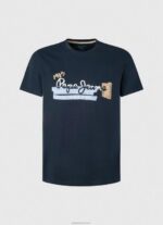 ⁦גברים 4N8XB932 Pepe Jeans dulwich חולצת טריקו מכותנה עם לוגו מברשות⁩ – תמונה ⁦5⁩