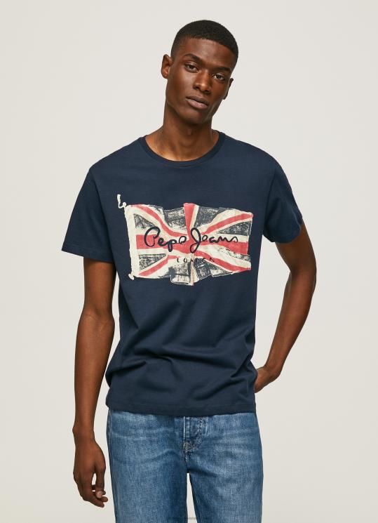 ⁦גברים 4N8XB935 Pepe Jeans dulwich לוגו דגל n חולצת דגל מנופפת⁩ – תמונה ⁦3⁩