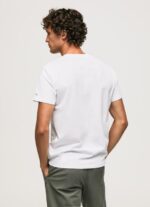 ⁦גברים 4N8XB938 Pepe Jeans לבן חולצת טי לוגו מכותנה⁩ – תמונה ⁦4⁩