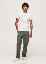 ⁦גברים 4N8XB940 Pepe Jeans לבן חולצת טריקו גרפית מכותנה⁩ – תמונה ⁦2⁩