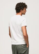 ⁦גברים 4N8XB940 Pepe Jeans לבן חולצת טריקו גרפית מכותנה⁩ – תמונה ⁦4⁩