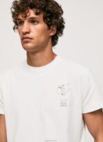 ⁦גברים 4N8XB942 Pepe Jeans לבן חולצת כותנה מכובסת וצבועה⁩ – תמונה ⁦3⁩
