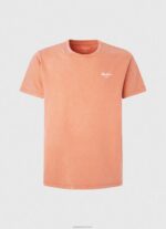 ⁦גברים 4N8XB944 Pepe Jeans תפוז דלעת חולצת טריקו כותנה לוגו מודפס⁩ – תמונה ⁦5⁩
