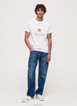 ⁦גברים 4N8XB945 Pepe Jeans לבן חולצת טריקו מכותנה דגל יוניון ג'ק⁩ – תמונה ⁦2⁩