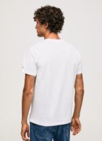 ⁦גברים 4N8XB945 Pepe Jeans לבן חולצת טריקו מכותנה דגל יוניון ג'ק⁩ – תמונה ⁦4⁩