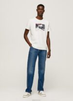 ⁦גברים 4N8XB955 Pepe Jeans לבן חולצה בהדפס תמונות⁩ – תמונה ⁦2⁩