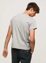 ⁦גברים 4N8XB957 Pepe Jeans חוואר אפור חולצת כותנה בהדפס דגלים⁩ – תמונה ⁦4⁩