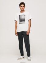 ⁦גברים 4N8XB958 Pepe Jeans לבן חולצה בהדפס תמונות⁩ – תמונה ⁦2⁩
