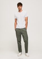 ⁦גברים 4N8XB960 Pepe Jeans לבן חולצת טריקו מכותנה סרוגת וופל⁩ – תמונה ⁦2⁩
