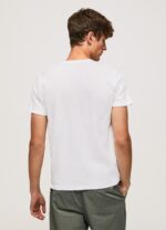 ⁦גברים 4N8XB960 Pepe Jeans לבן חולצת טריקו מכותנה סרוגת וופל⁩ – תמונה ⁦4⁩