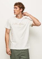 ⁦גברים 4N8XB961 Pepe Jeans צבע קרם חולצה בהדפס לוגו⁩ – תמונה ⁦3⁩