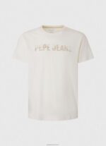 ⁦גברים 4N8XB961 Pepe Jeans צבע קרם חולצה בהדפס לוגו⁩ – תמונה ⁦5⁩