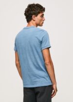 ⁦גברים 4N8XB965 Pepe Jeans כחול בהיר חולצת טריקו מכותנה עם צווארון אופה⁩ – תמונה ⁦4⁩