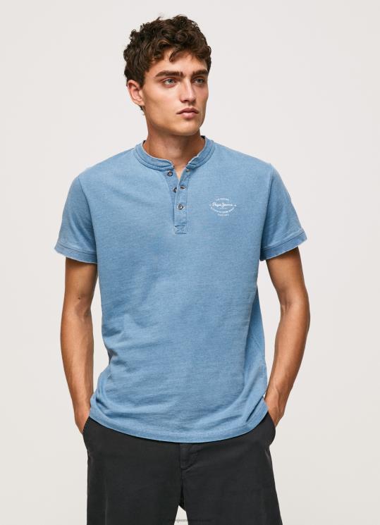 d792d791d7a8d799d79d_4n8xb965_pepe_jeans_d79bd797d795d79c_d791d794d799d7a8_d797d795d79cd7a6d7aa_d798d7a8d799d7a7d795_d79ed79bd79.jpg גברים 4N8XB965 Pepe Jeans כחול בהיר חולצת טריקו מכותנה עם צווארון אופה – תמונה 1