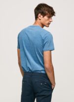 ⁦גברים 4N8XB967 Pepe Jeans כחול בהיר חולצת טריקו כותנה לוגו מודפס⁩ – תמונה ⁦4⁩