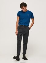 ⁦גברים 4N8XB968 Pepe Jeans אִינדִיגוֹ חולצת טריקו כותנה לוגו מודפס⁩ – תמונה ⁦2⁩