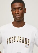 ⁦גברים 4N8XB970 Pepe Jeans לבן חולצה בהדפס לוגו⁩ – תמונה ⁦3⁩