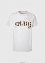 ⁦גברים 4N8XB970 Pepe Jeans לבן חולצה בהדפס לוגו⁩ – תמונה ⁦5⁩