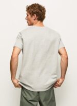 ⁦גברים 4N8XB971 Pepe Jeans חוואר אפור בהיר חולצה בהדפס לוגו⁩ – תמונה ⁦4⁩